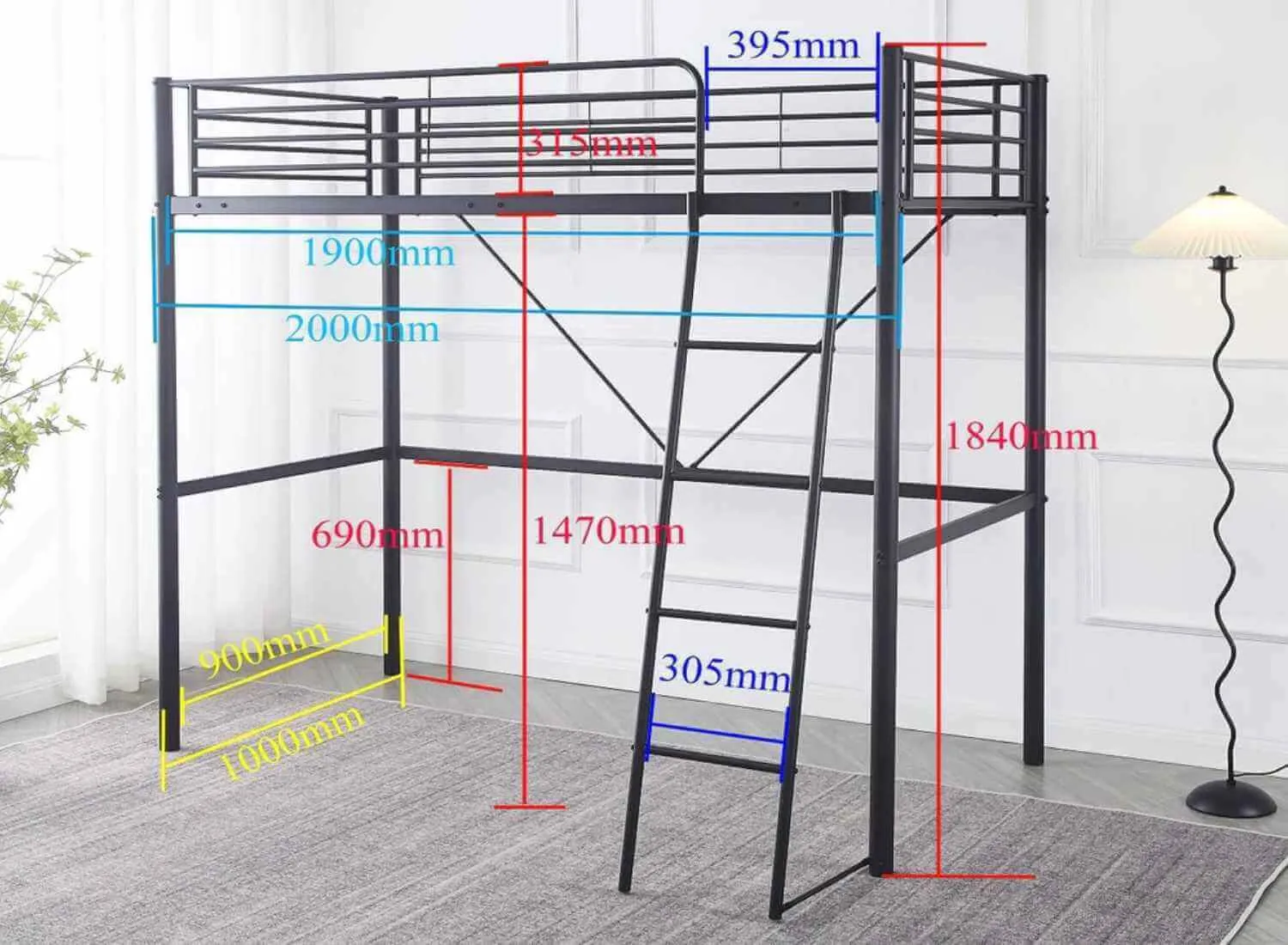 Newton High Sleeper with Mattress Bundle