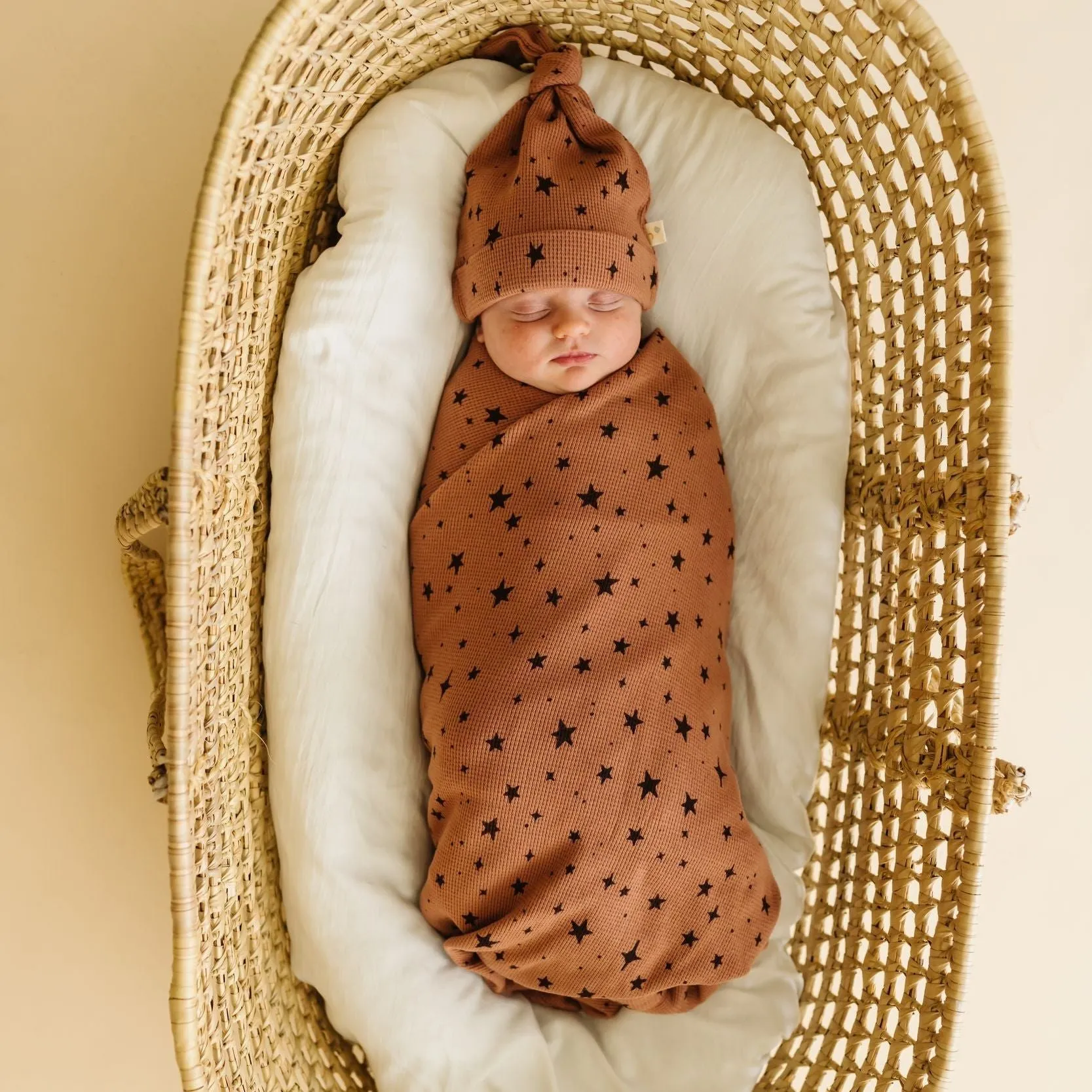 Organic Swaddle Blanket & Hat - Starstruck