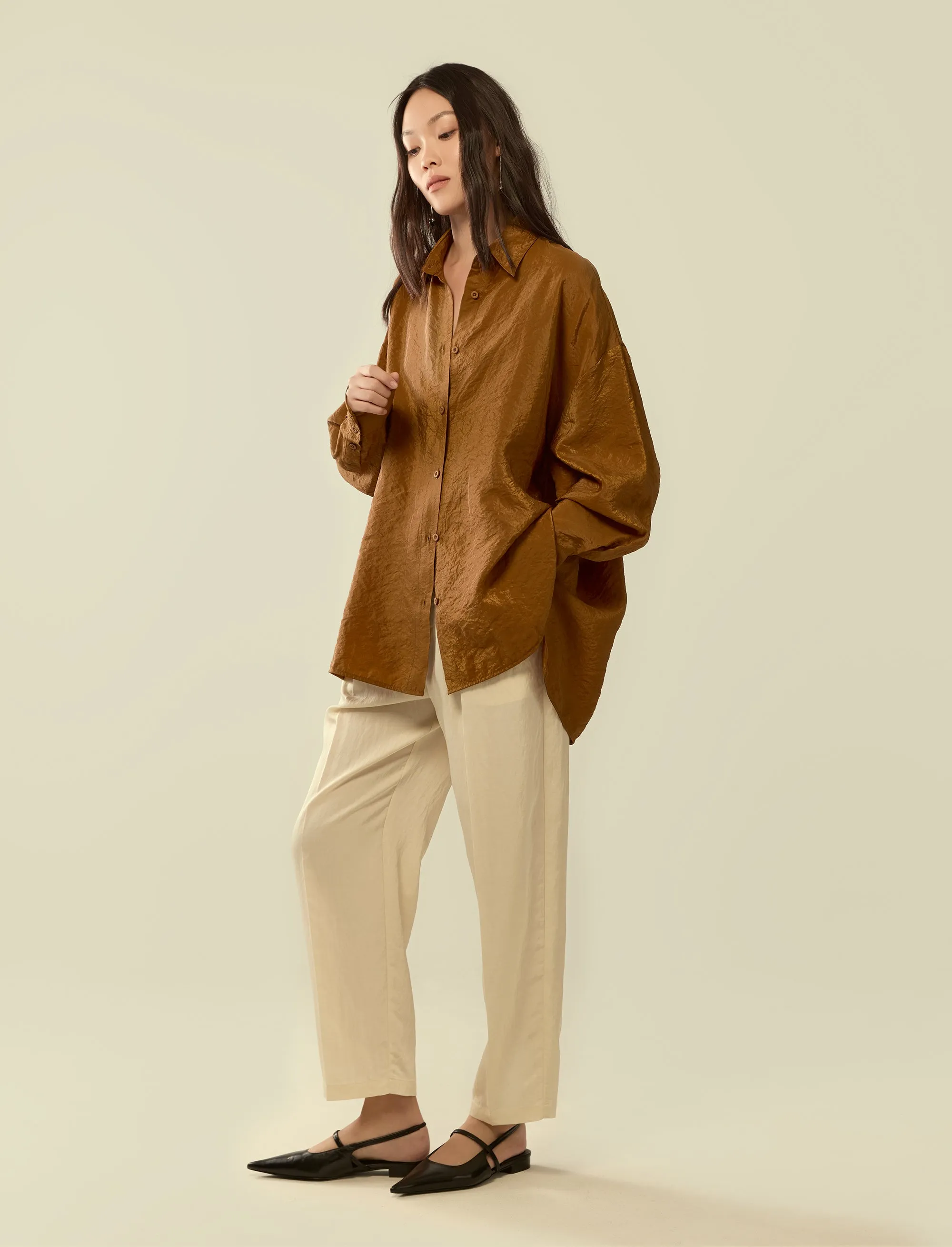 oversized relaxed-fit shirt