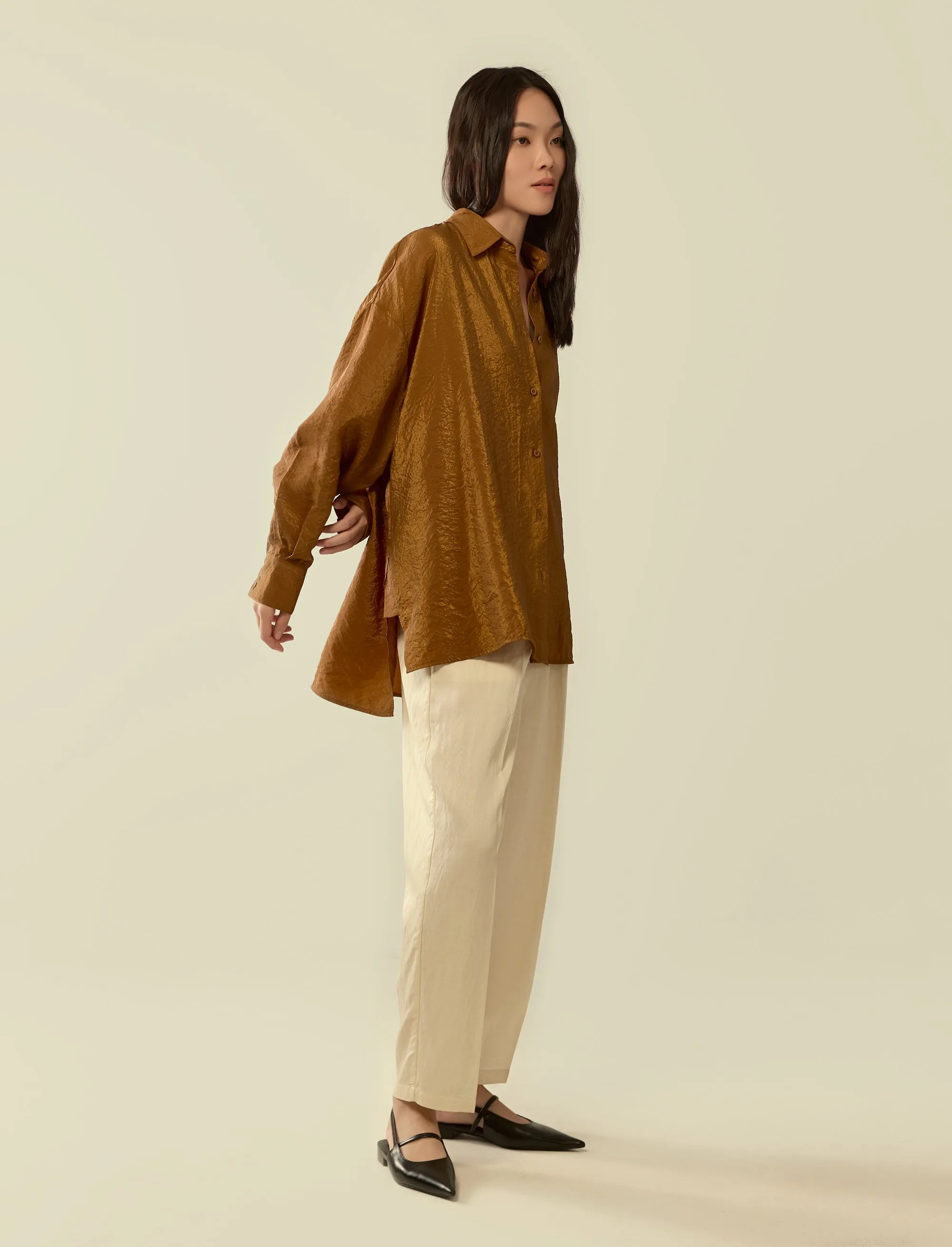 oversized relaxed-fit shirt