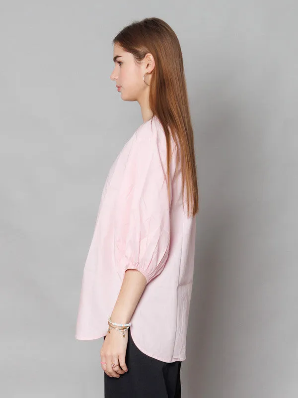 Pink Solid Relaxed Fit Top