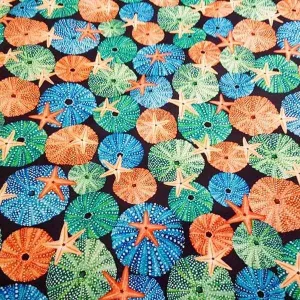 PUL Fabric, Digital Print Corals and Starfish