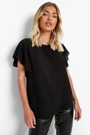 Relax Flared Sleeve Black Top