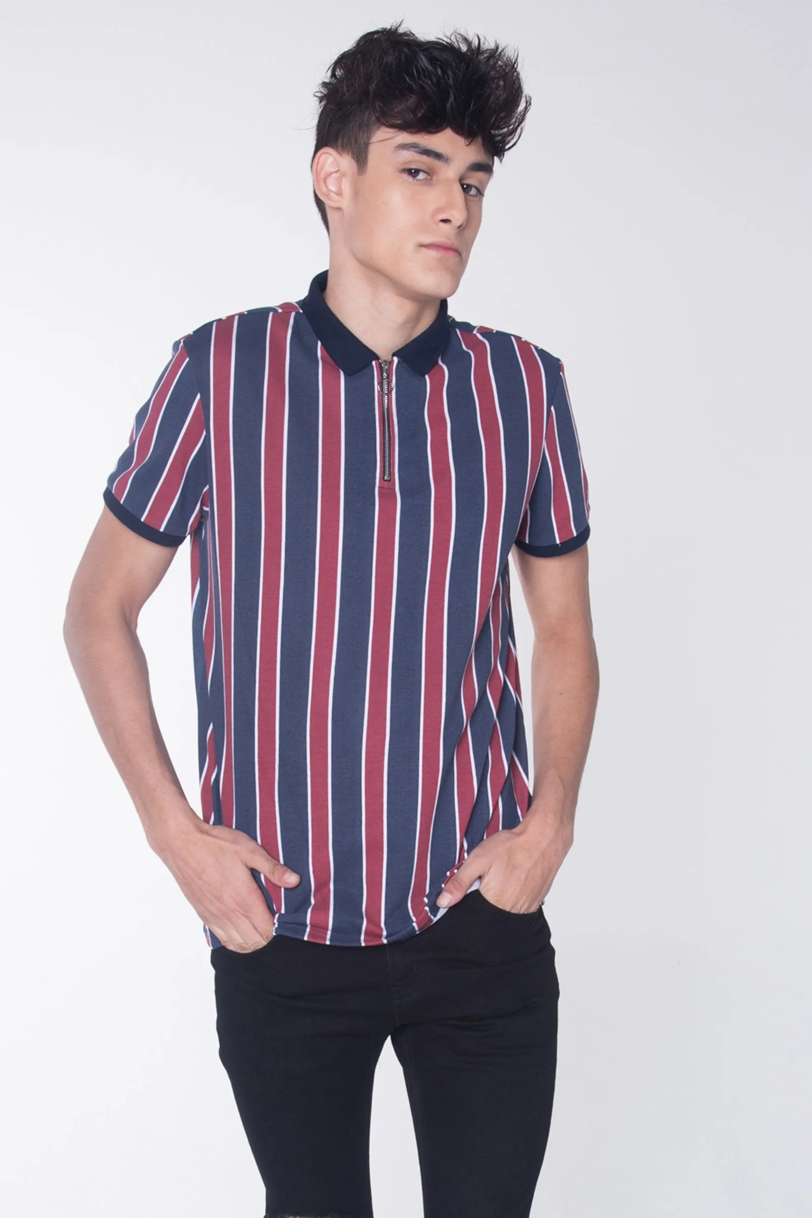 Relaxed Fit Polo Shirt With Zipper Detail