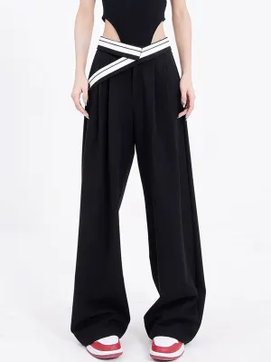 Reverse Waistband Baggy Trendy Wide Leg Pants