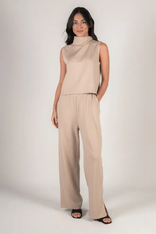 Scuba Modal Side Slit Straight Pant