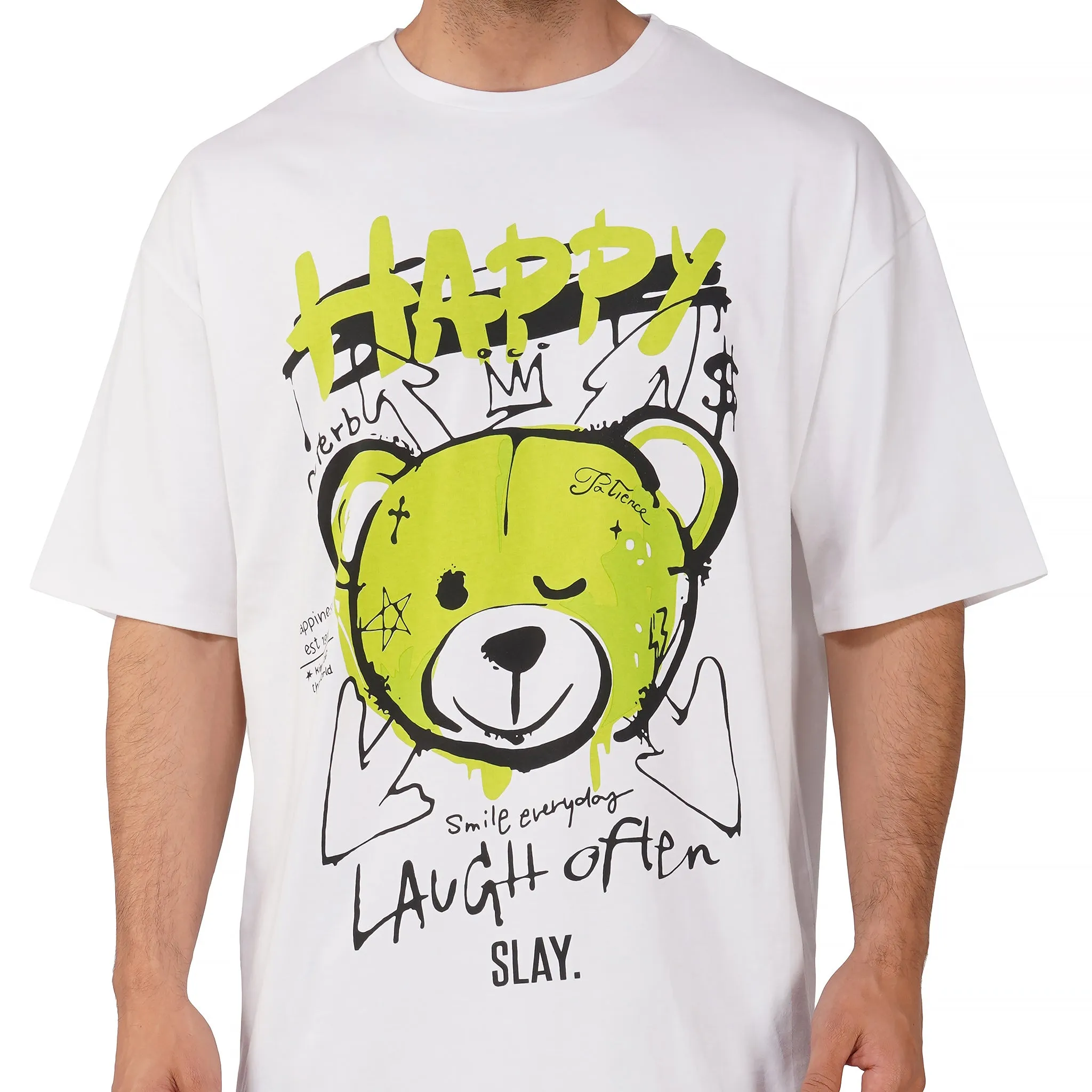 SLAY. Men's Teddy Bear Oversized Drop shoulder T shirt