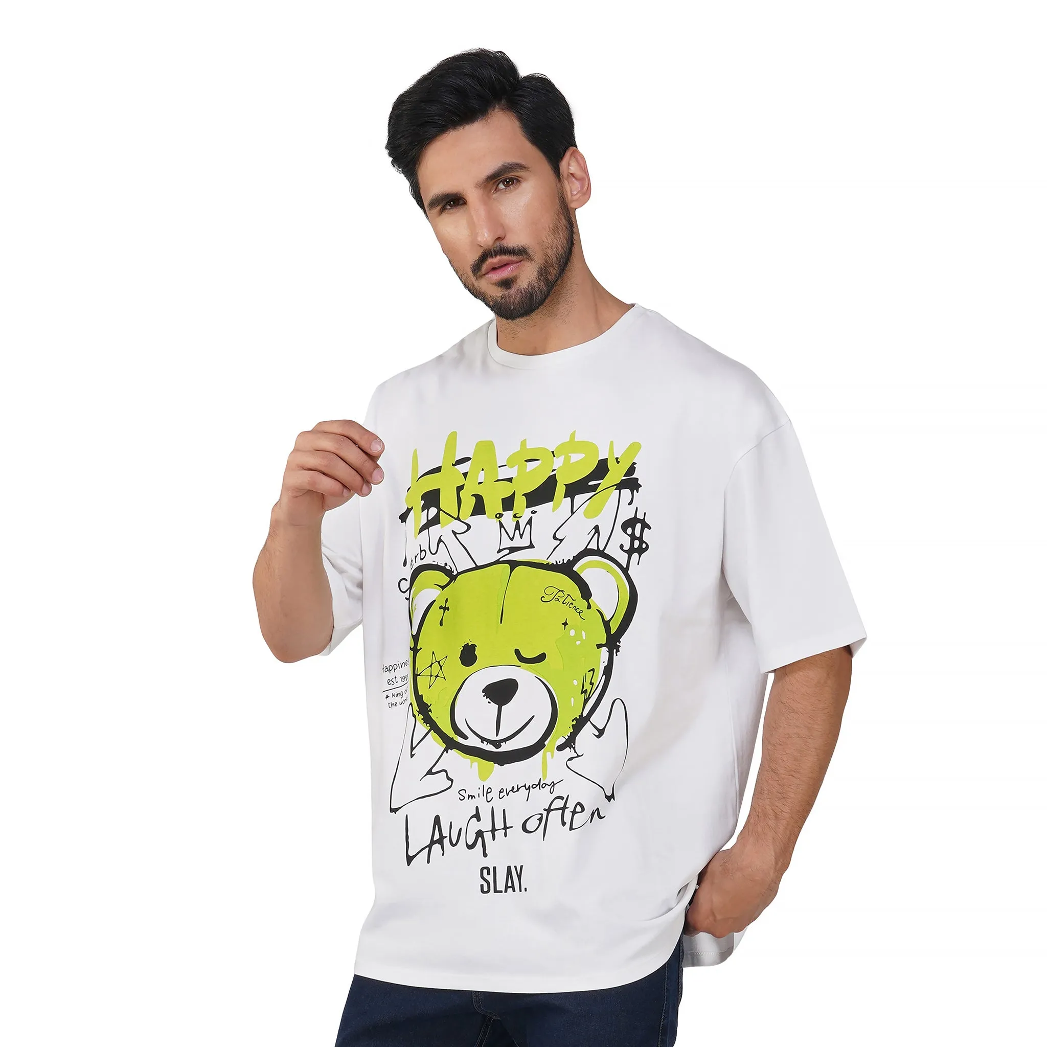 SLAY. Men's Teddy Bear Oversized Drop shoulder T shirt