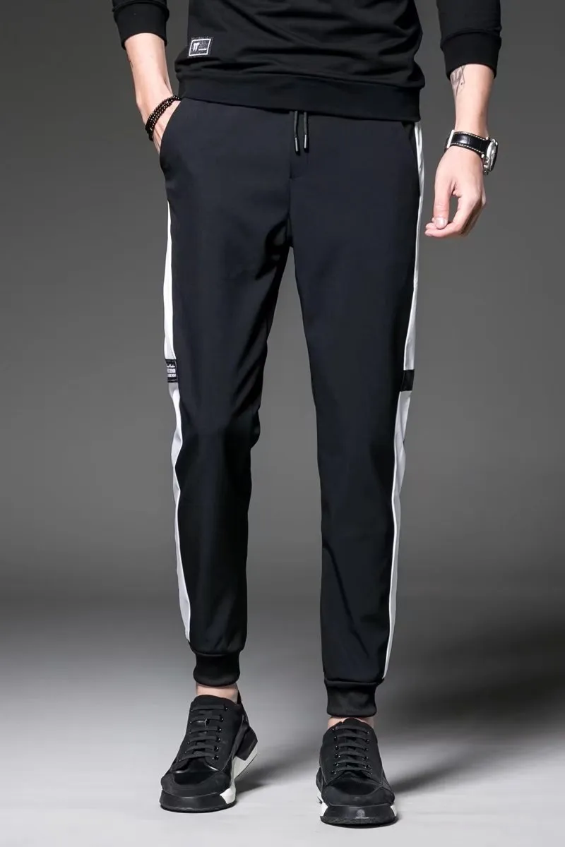 Summer Korean Men Stretchable Drawstring Trendy Slimming Jogger Ankle-Length Casual Pants