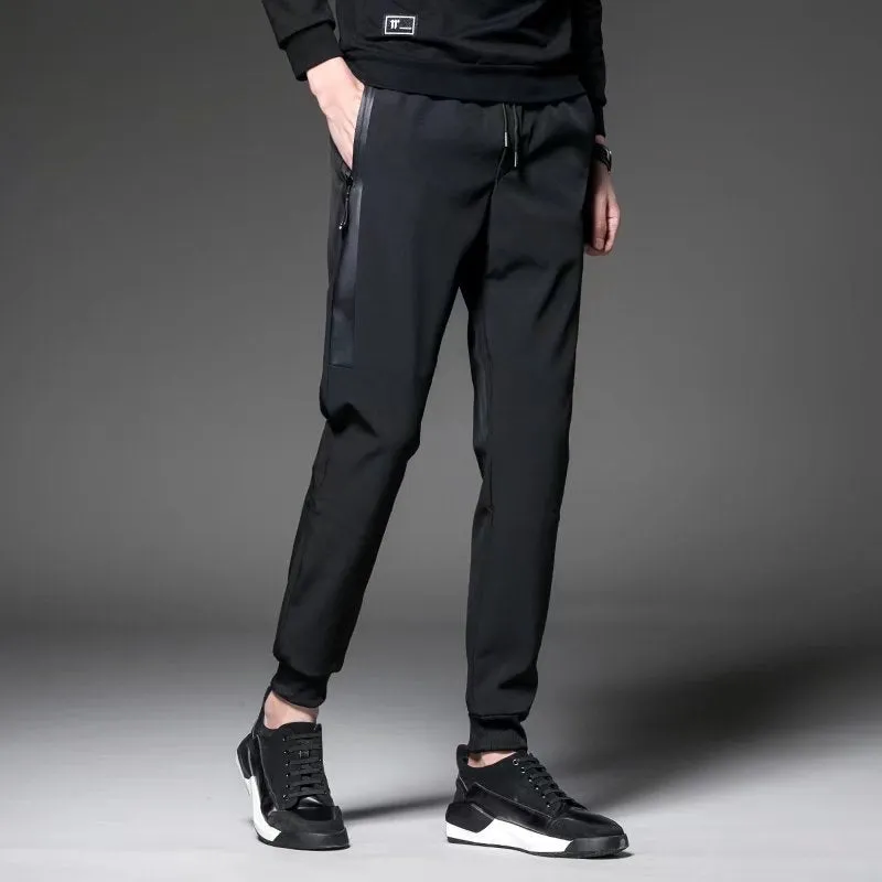 Summer Korean Men Stretchable Drawstring Trendy Slimming Jogger Ankle-Length Casual Pants