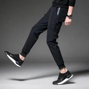 Summer Korean Men Stretchable Drawstring Trendy Slimming Jogger Ankle-Length Casual Pants