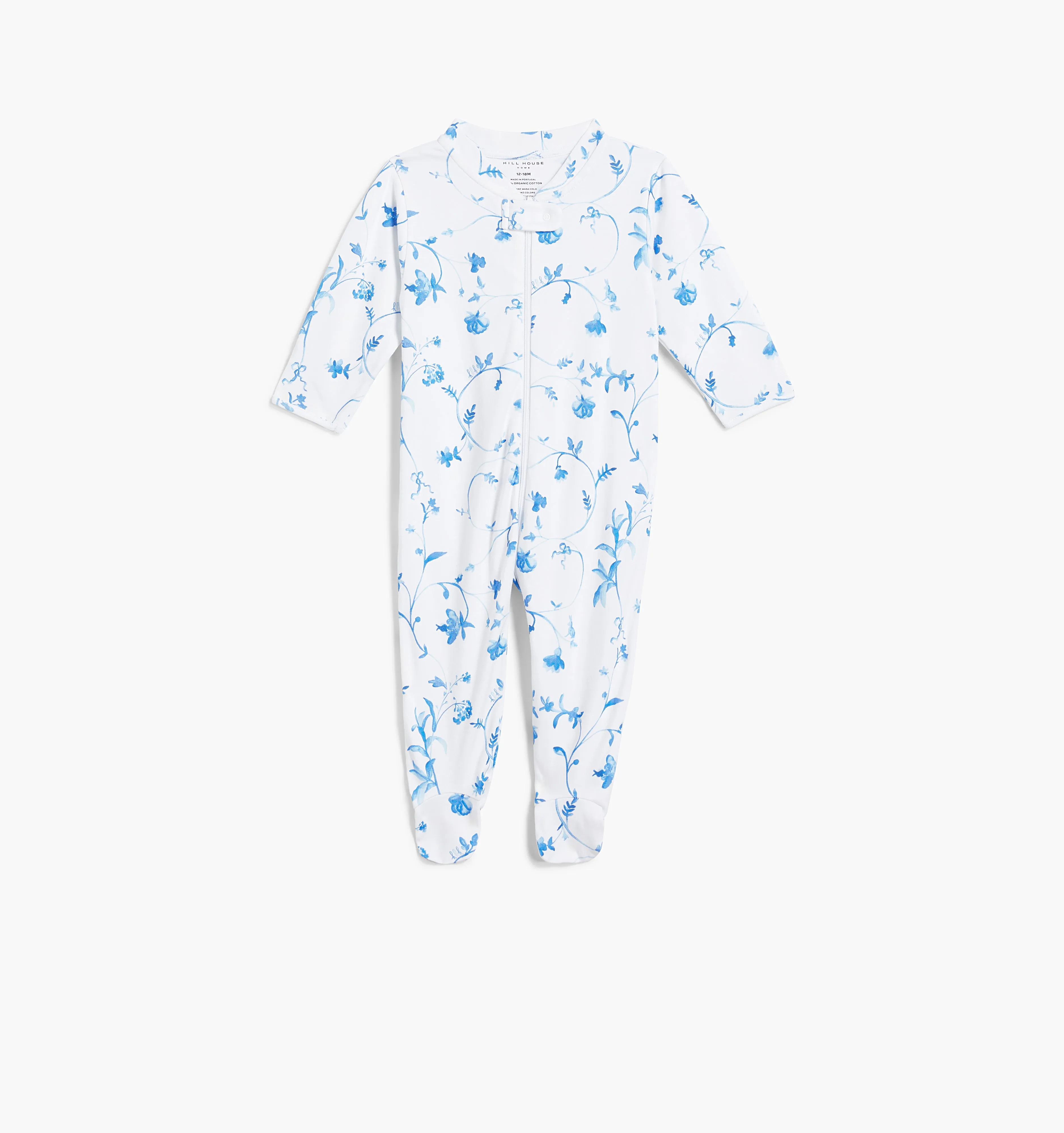 The Footie Pajama - Blue Botanical