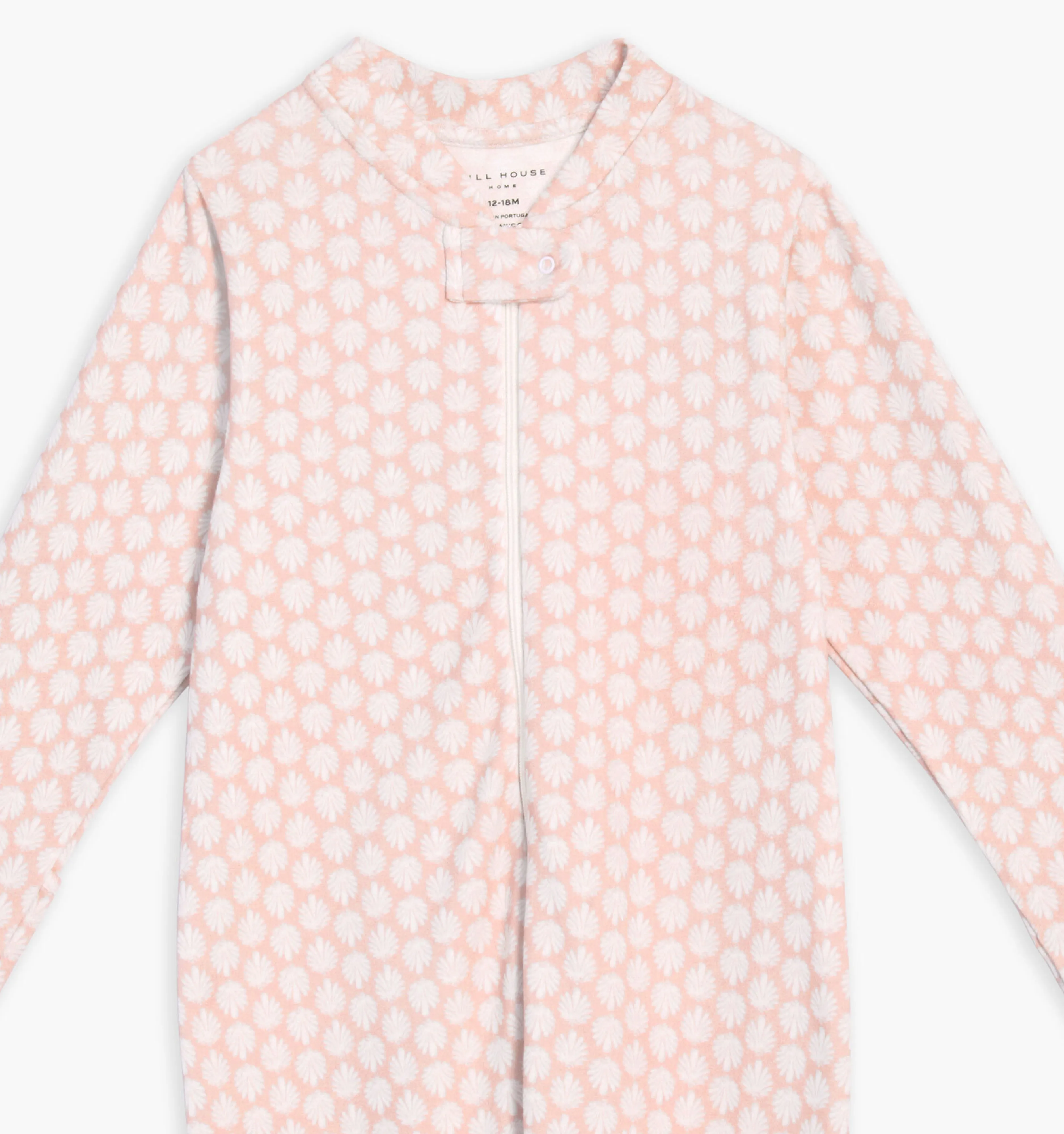 The Footie Pajama - Coral Baroque Shell