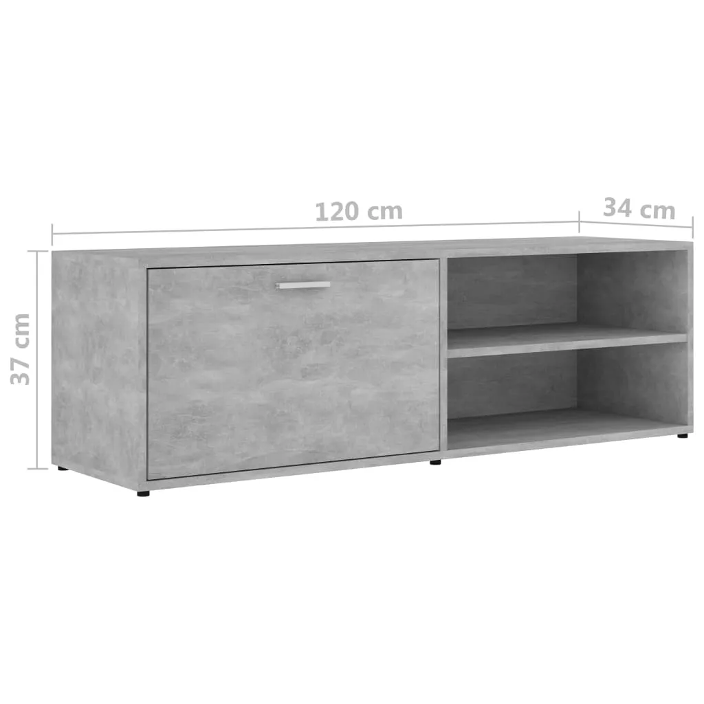 TV Cabinet Concrete Grey 120x34x37 cm Chipboard