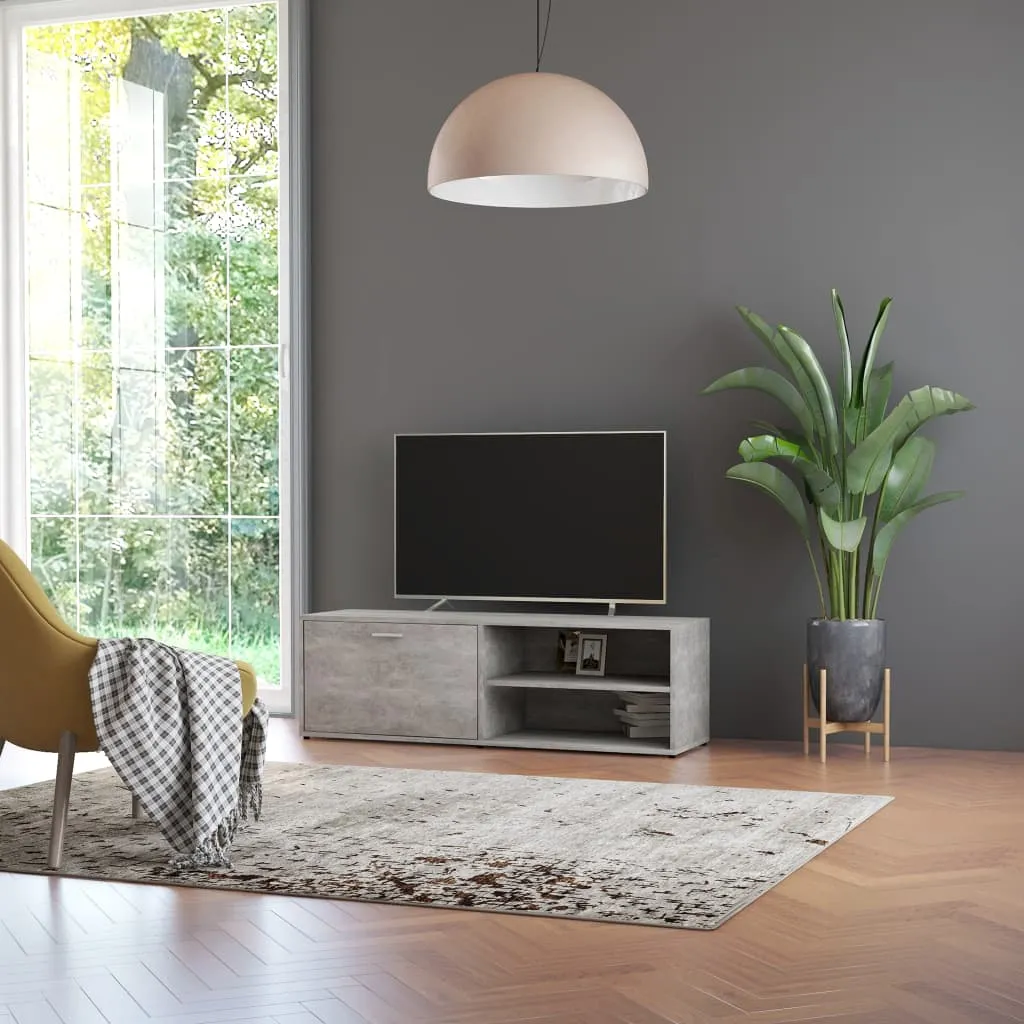 TV Cabinet Concrete Grey 120x34x37 cm Chipboard