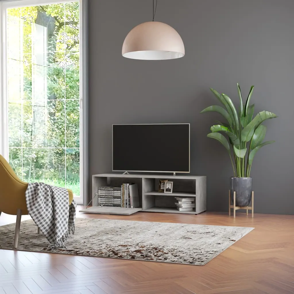 TV Cabinet Concrete Grey 120x34x37 cm Chipboard