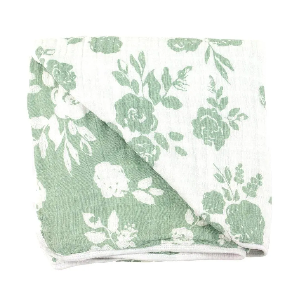 Vintage Floral   Modern Floral Premium Cotton Snuggle Blanket