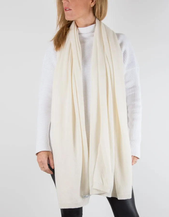 White Cashmere Mix Scarf