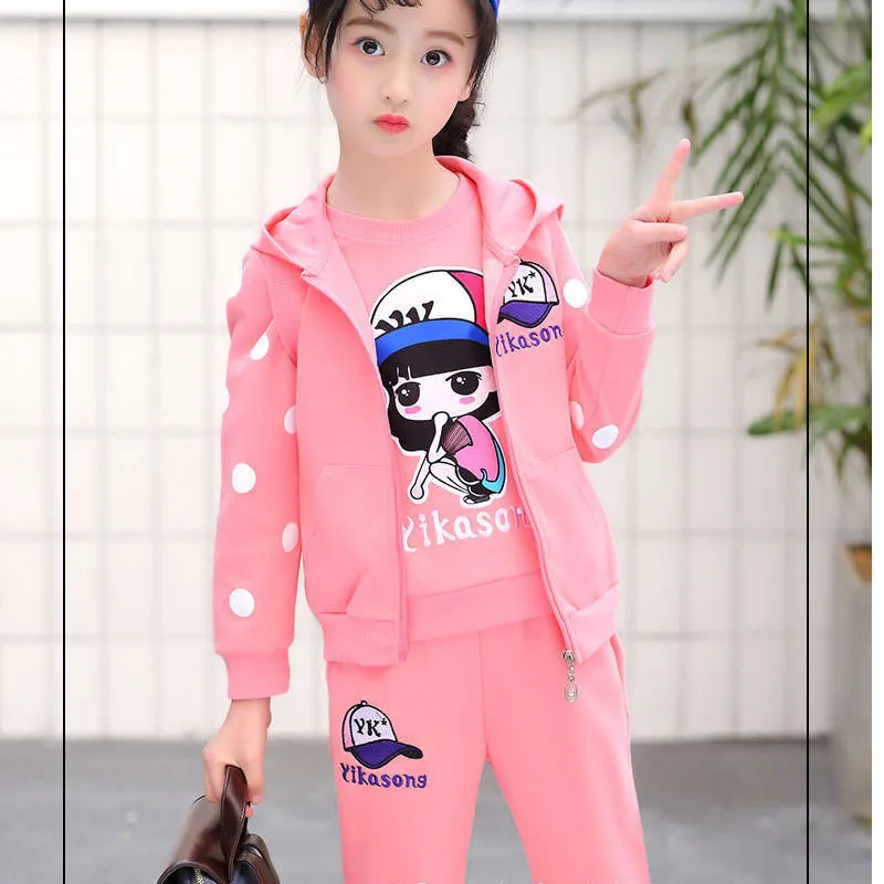 Winter Children Clothing Sets for Girls Floral Baby Clothes Cotton Kids Tracksuit shirt and Pants