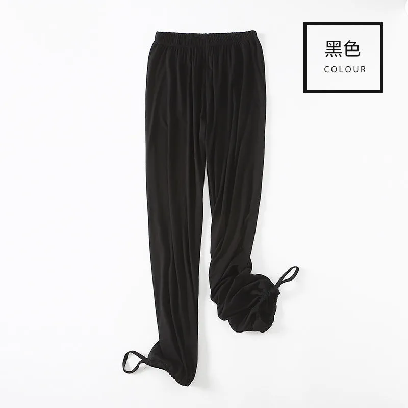 Women Drawstring Jogger Pants Modal Slim-Look Wide Leg Trendy Casual Long Pants